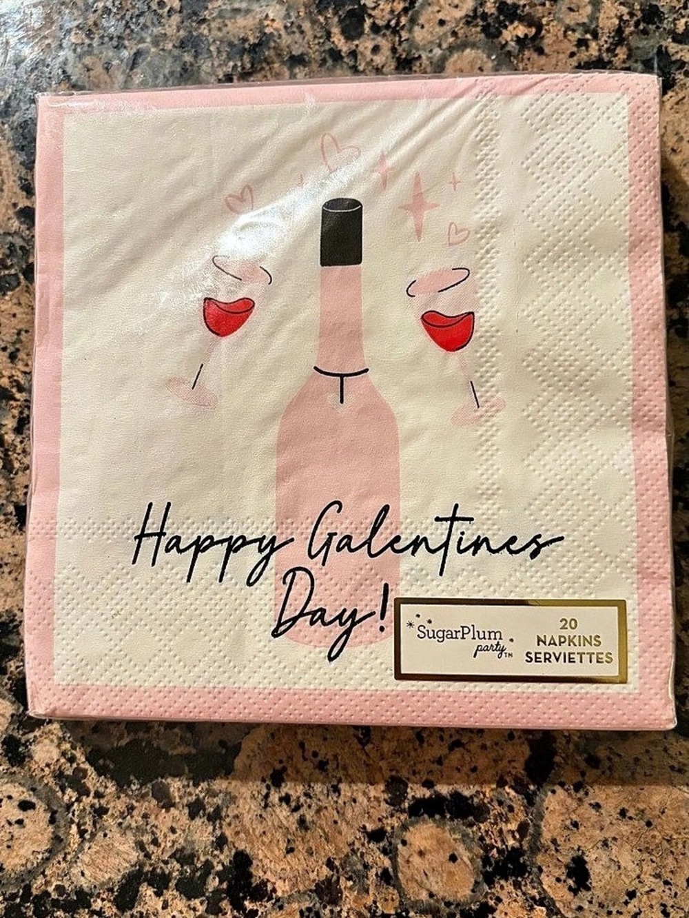 Sophistiplate SugarPlum Party Happy Galentines Day Cocktail Napkins 5x5